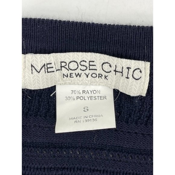 Melrose Chic Women's Black Crochet Knit Long Sleeve Cardigan Sweater Size Small - Picture 6 of 11